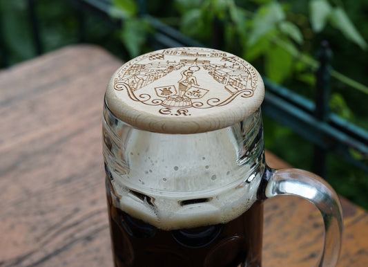 Wooden Mug Lid With 2026 Annual Design and Personal Engraving